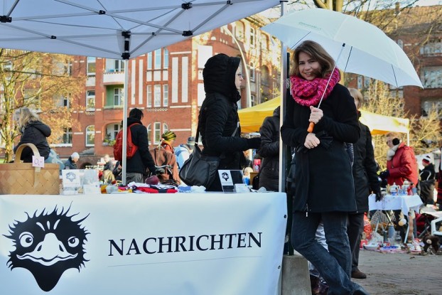 Unser Infostand am Else-Rauch-Platz. Foto: Tim Eckhardt