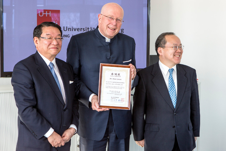 Fujimura, Lenzen, Nakane. Foto: Uni Hamburg