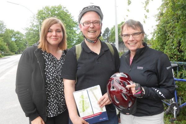 Katharina Fegebank, Volker Bulla und Anja Hajduk von den Grünen. Foto: Anja