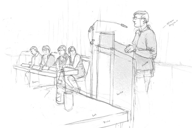Bezirksversammlung Eimsbüttel, 22. Mai 2014, Zeichnung: Christine Klein
