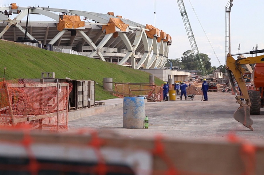 Dieses Foto zeigt die Arena da Amazônia (Manaus) im November 2013 aufgenommen. Foto: Felix Meschede