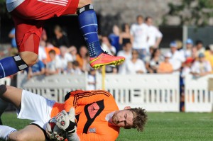 Niendorf-Keeper Rene Mälzer zeigte was er kann! Foto: Tim Eckhardt