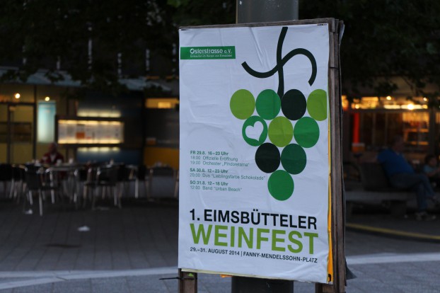 Ankündigung zum ersten Weinfest. Foto: Jan Hildebrandt