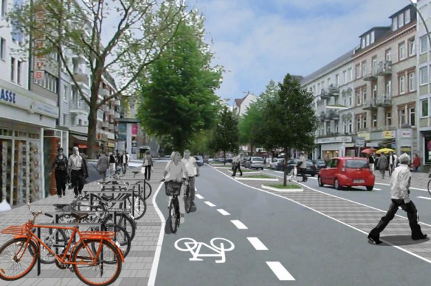 Die Fahrradfahrer sollen künftig auf der Straße fahren. Quelle: Argus