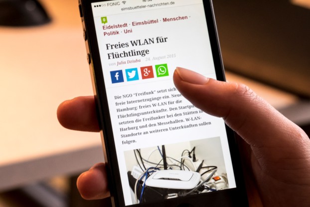 Ab sofort erscheint der Whats App Button über unseren Artikeln. Foto: Lukas Gilbert