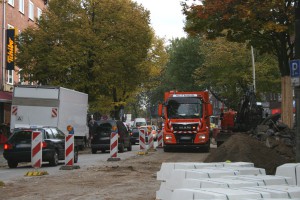 Die Bauarbeiten begannen im Herbst zwischen Schwenckestraße und Heußweg. Foto: Anja von Bihl