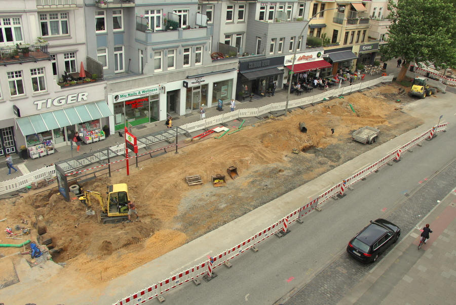 Aktuell läuft der Teilabschnitt 4 des Osterstraßenumbaus. Die Fertigstellung ist für Ende Juli geplant. Foto: Felix Kirsch