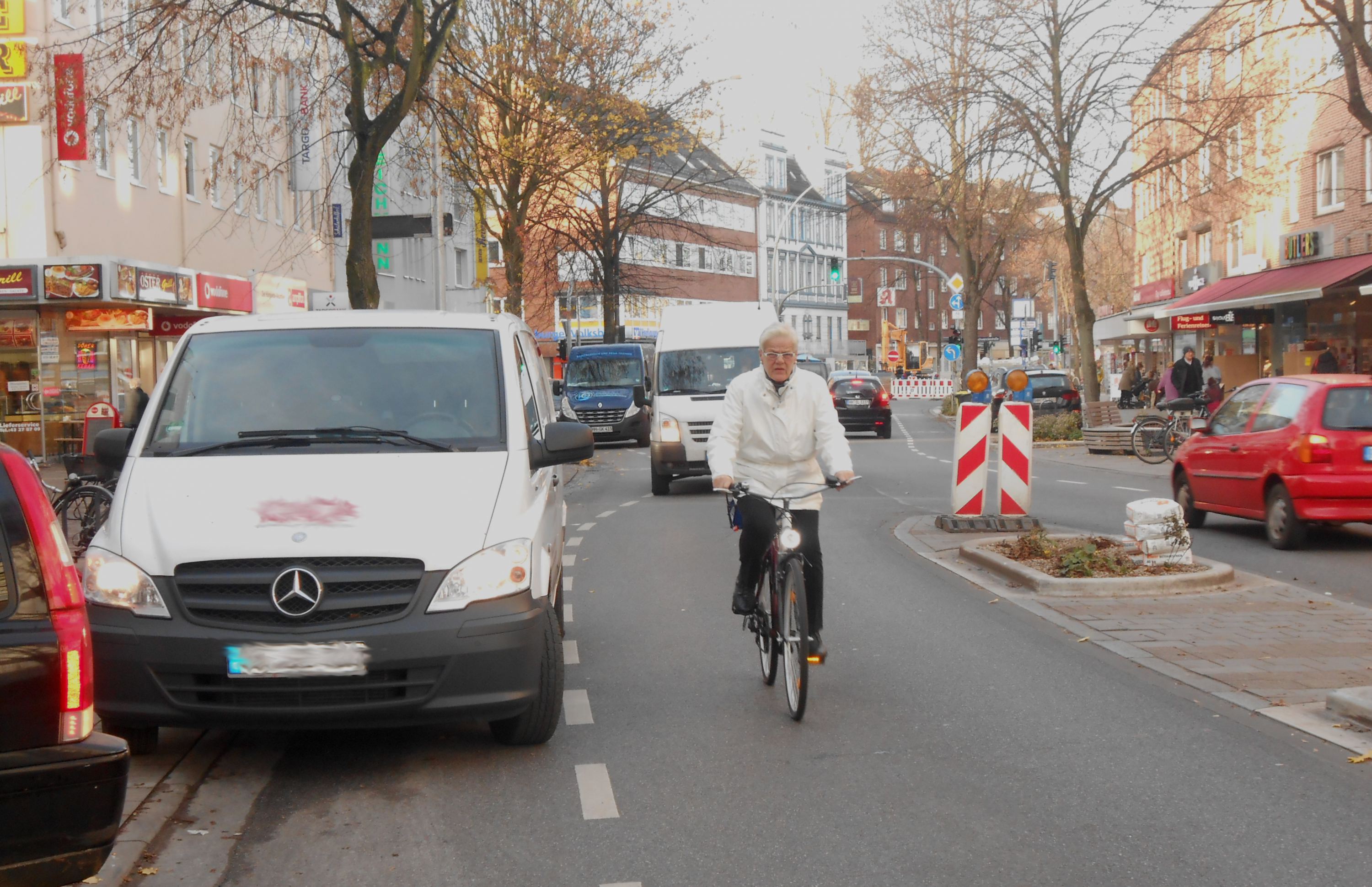Die Fahrradspur in der Osterstraße war eigentlich für Radfahrer gedacht. Fot: Anja von Bihl