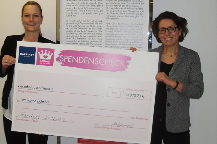 Karstadt spendet Geld an Wellcome GmbH. Foto: Karstadt Warenhaus GmbH