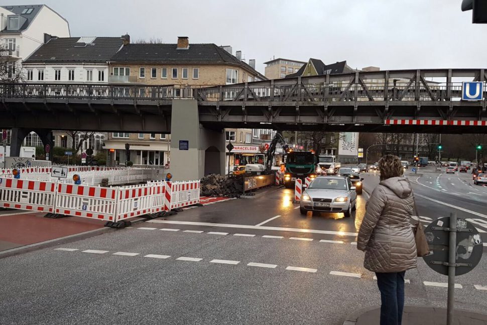 Umbau an der Hoheluftbruecke. Foto: Niklas
