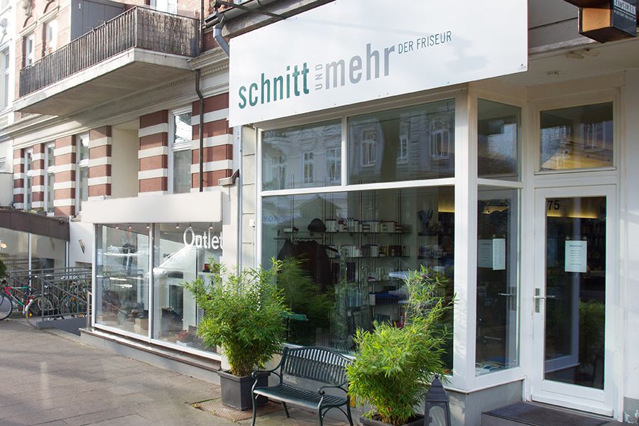 Friseur "schnitt und mehr", Außenansicht. Foto: schnitt und mehr