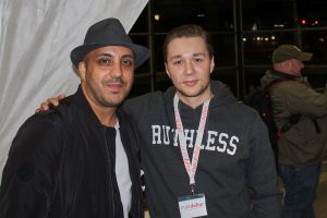 Die Organisatoren sind zufrieden: Iman Hanzo und Adrian Gerigk legen beide noch auf der Afterparty auf. Foto: Leon Battran