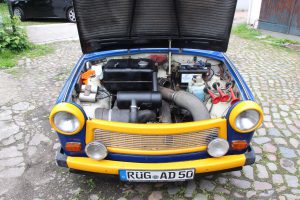 Der ganze Stolz des "Trabatoni": Der Zweitakter. Foto: Fabian Hennig