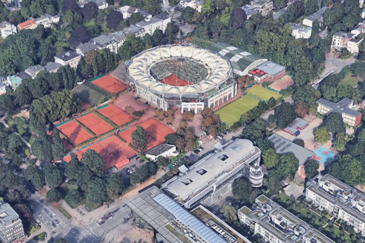 Das Tennis-Stadion am Rothenbaum. Quelle: Bilder © 2017 Google, Kartendaten © GeoBasis-DE/BKG (©2009), Google