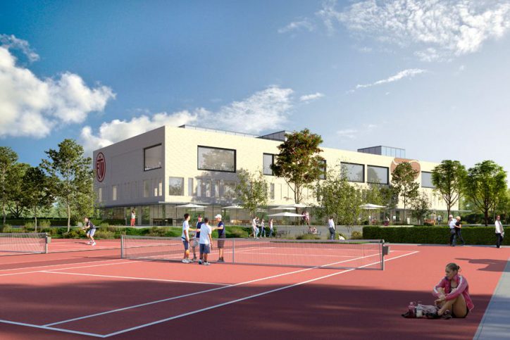 Das Sportzentrum aus Sicht der neuen Tennisplätze. Foto: Eimsbütteler Turnverband