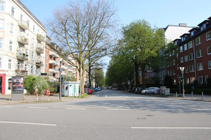 Ein Blick vom Eppendorfer Weg in die MAnsteinstraße. Foto: Robin Eberhardt