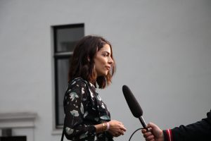 Lilli Hollunder war vor allem bei der Presse besonders gefragt. Foto: Robin Eberhardt