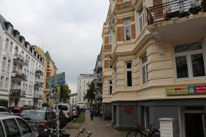 Von der Rombergstraße in die Schopstraße geschaut. Foto: Robin Eberhardt