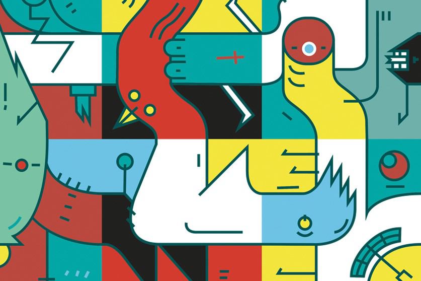 Czinczoll arbeitet viel mit Farben und Formen. Illustration: David Czinczoll