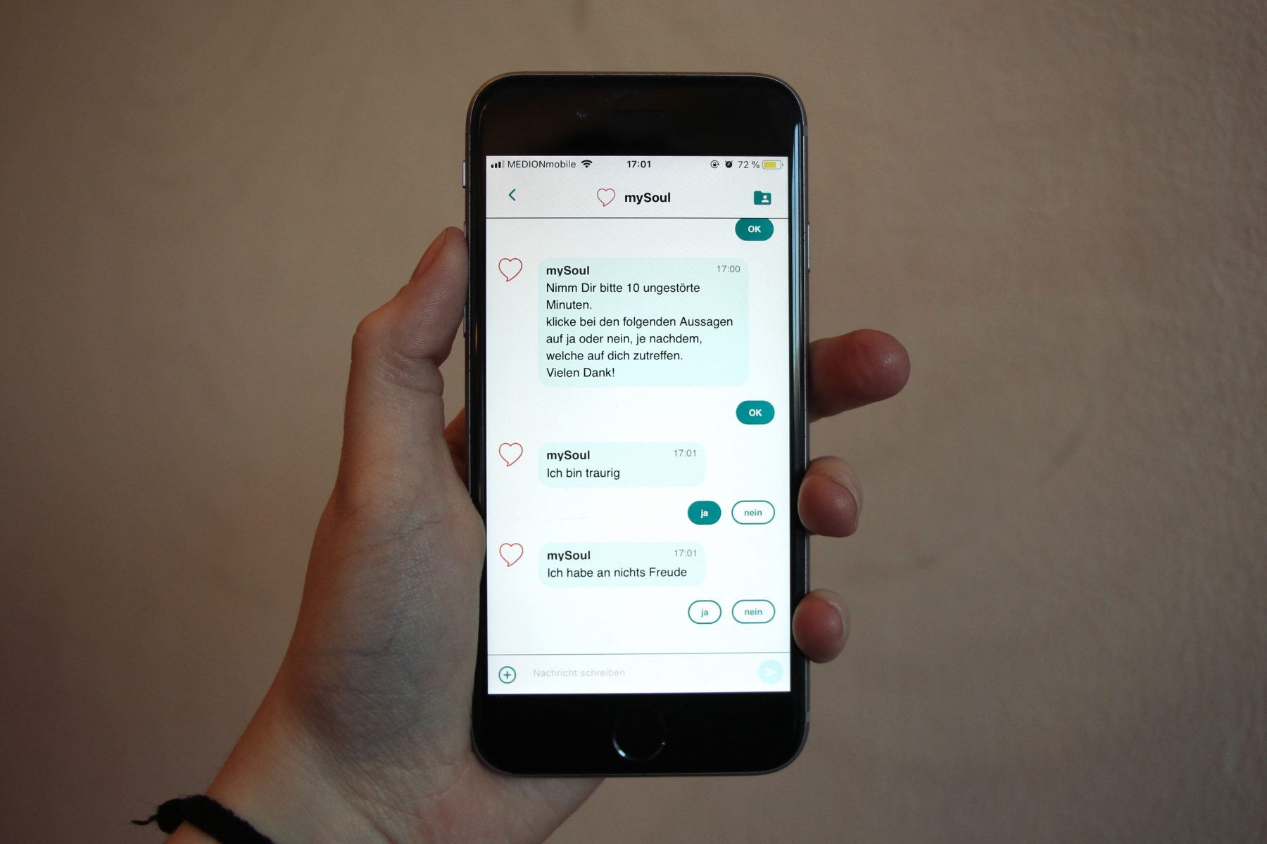 Die App MySoul soll Kindern und Jugendlichen bei Depressionen helfen. Foto: Alicia Wischhusen