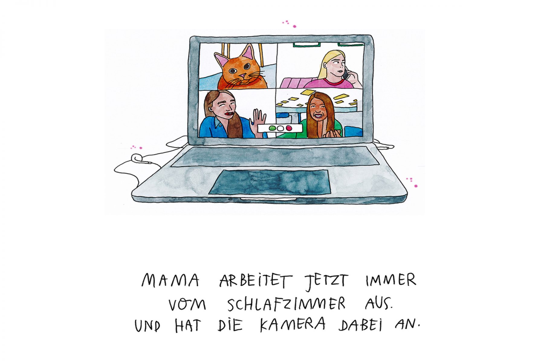 Corona-Zeichnung von love.kram-Illustratorin Silvie Bomhard