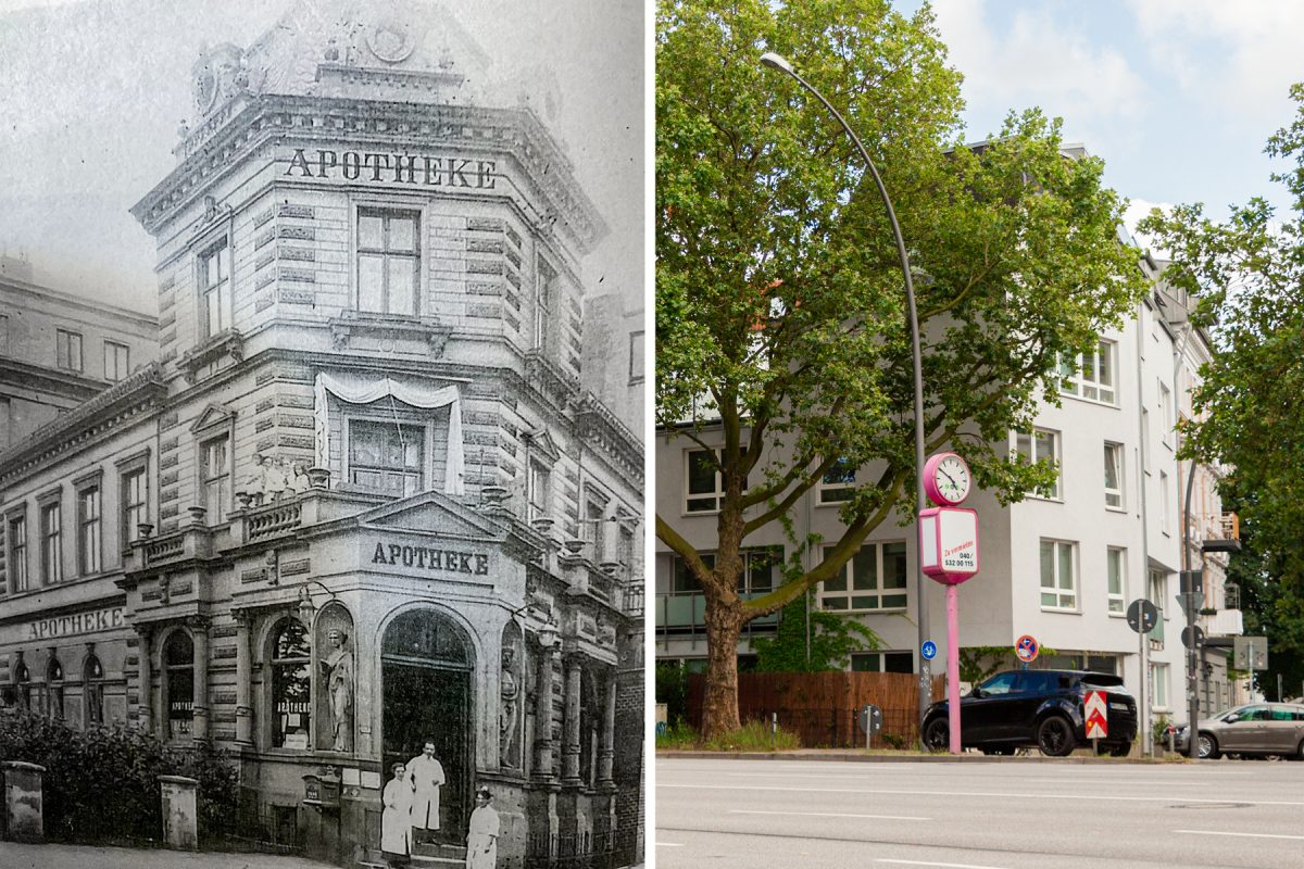 Fruchtallee Ecke Vereinsstraße im Wandel der Zeit