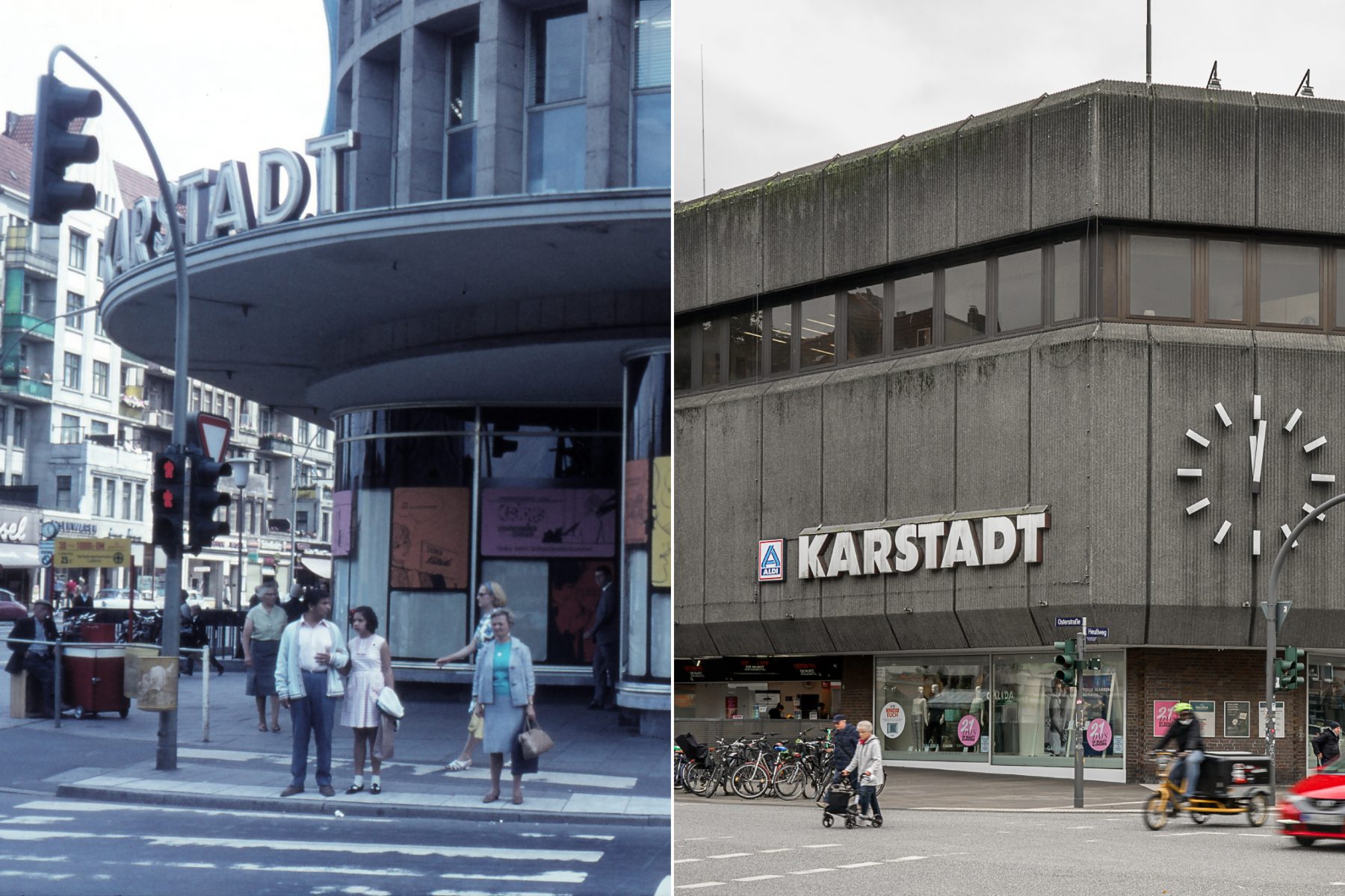 Der Karstadt an der Osterstraße im Wandel der Zeit. Foto: Foto: www.hamburg-bildarchiv.de / Rainer Wiemers