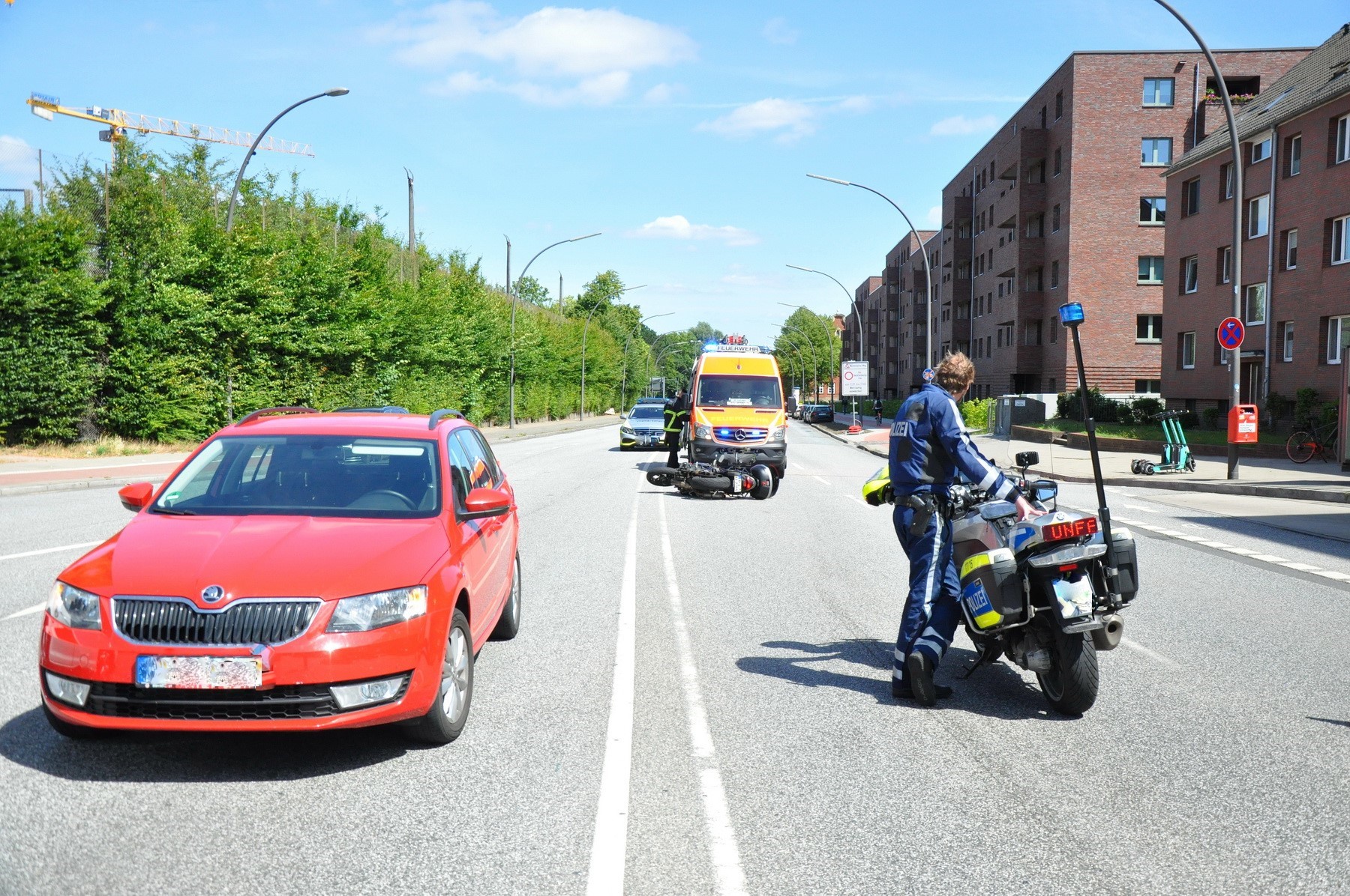 Der Unfall auf dem Sportplatzring ereignete sich am Sonntagnachmittag.