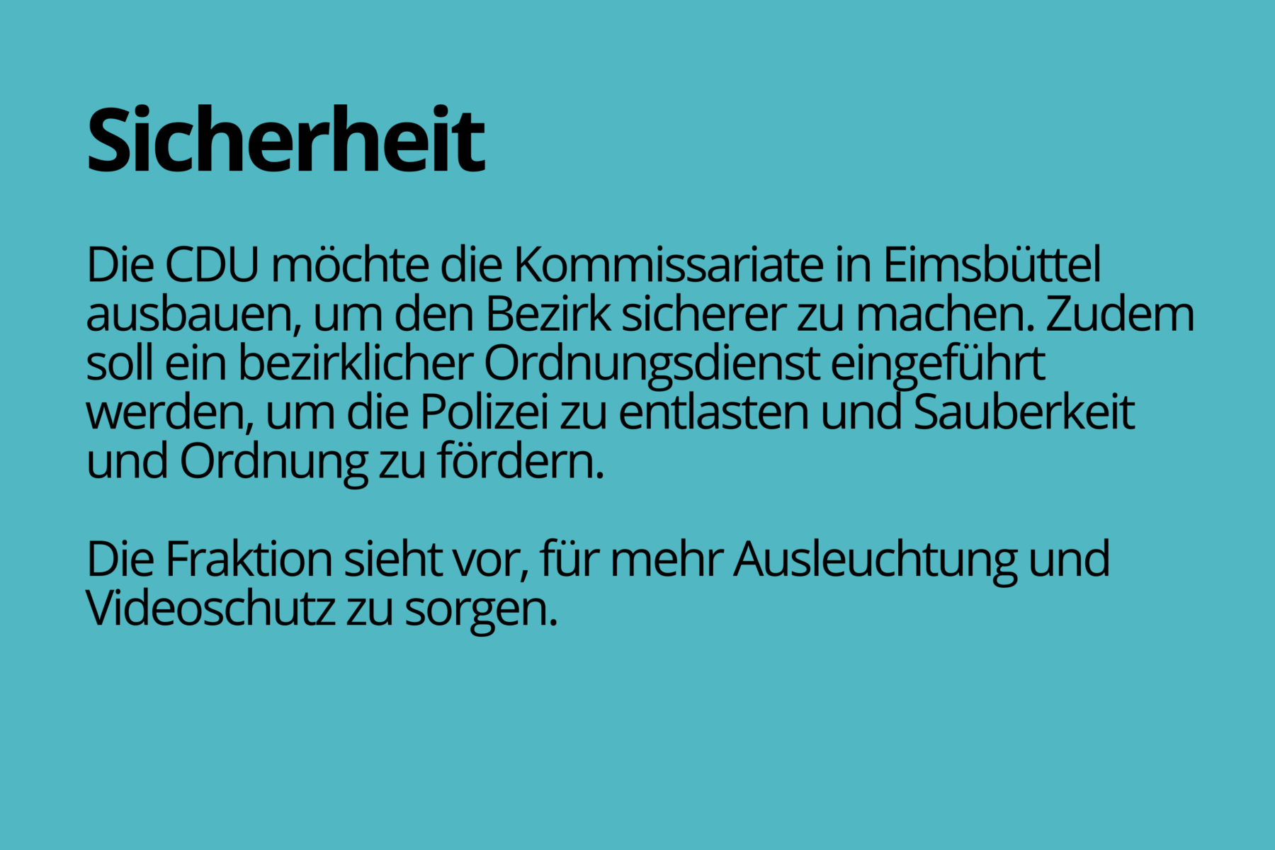 Wahlprogramm der CDU für die Bezirkswahl 2024.