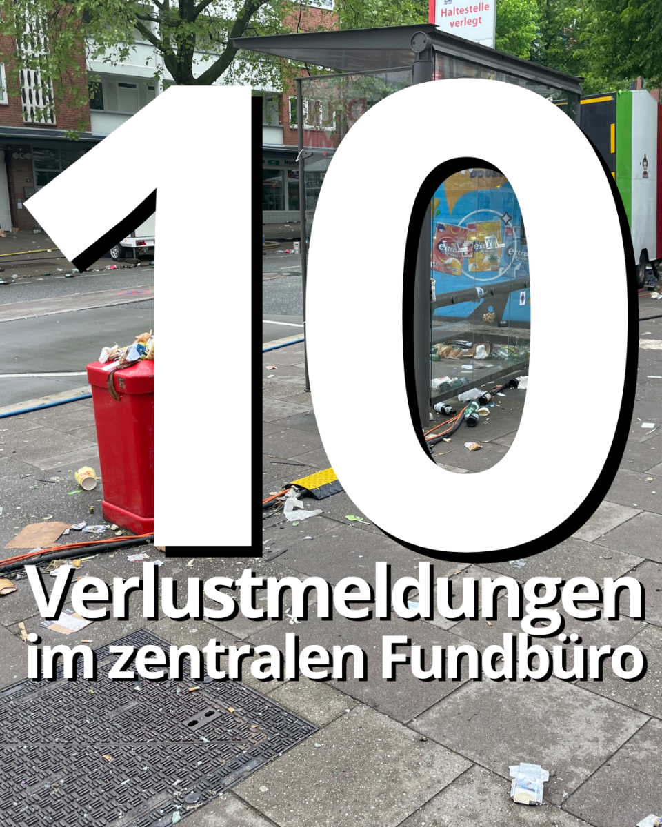 10 Verlustmeldungen im zentralen Fundbüro nach Osterstraßenfest 2024