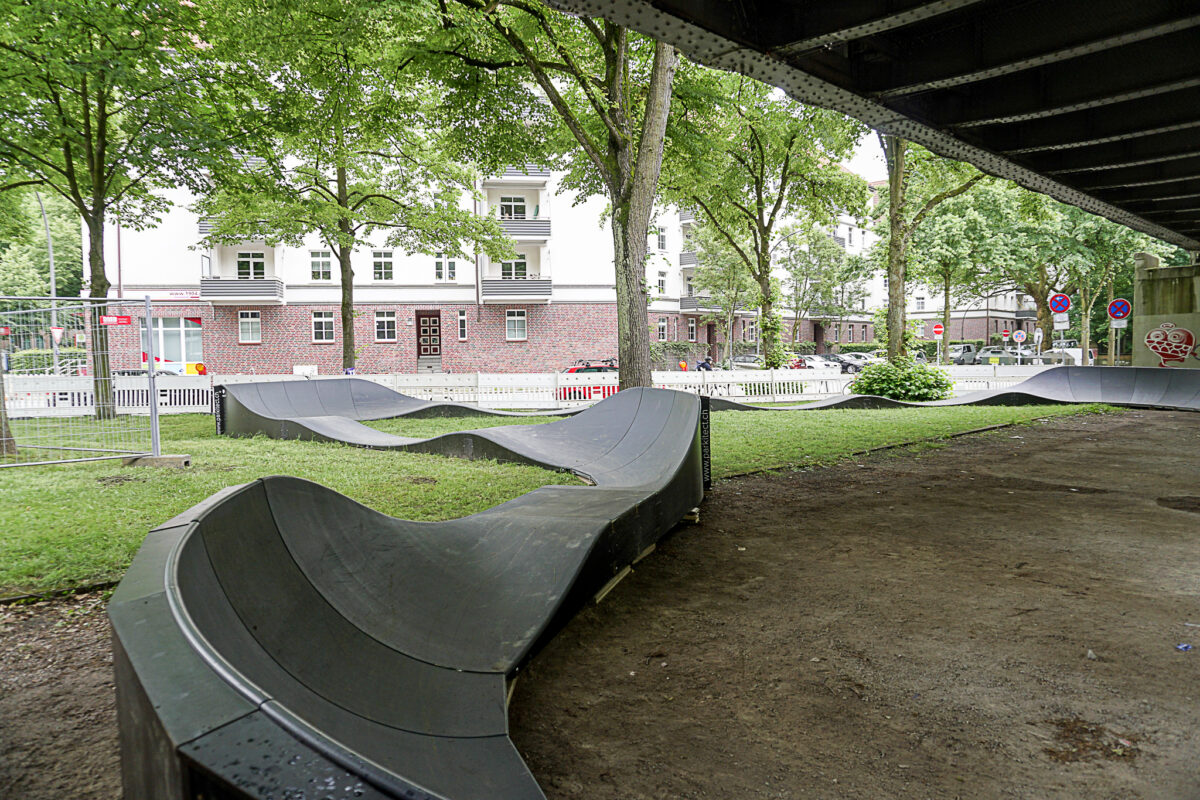 Am Moorkamp wurde testweise eine Skateanlage aufgebaut. Foto: Alexis Milne