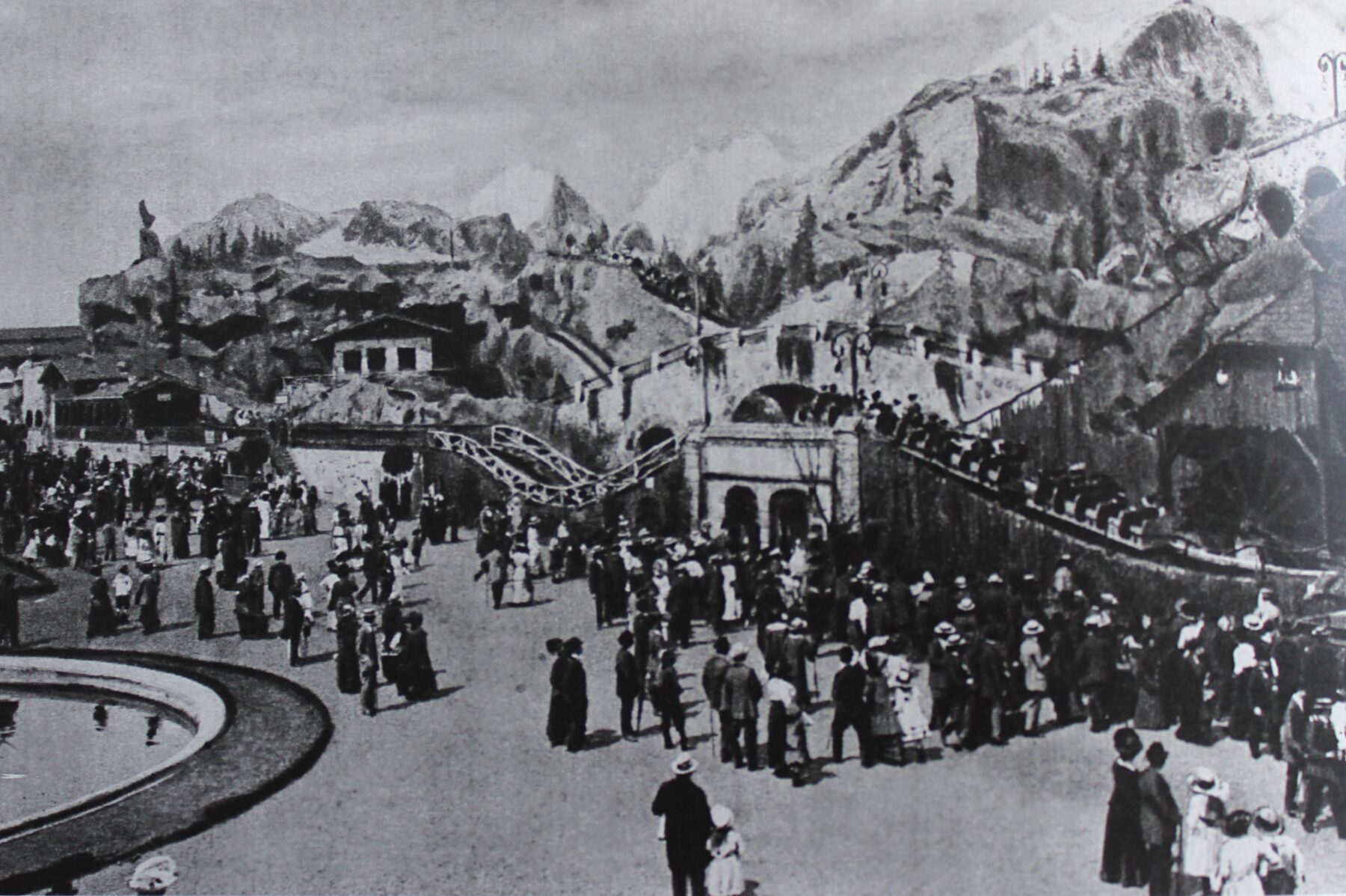 Die Gebirgsbahn führte über eine 1,3 Kilometer lange Schienenstrecke.