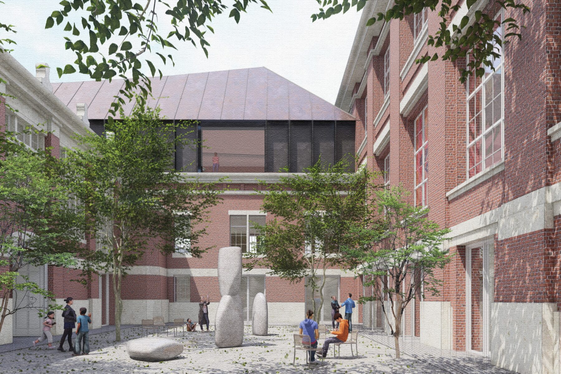 Der Innenhof des Museums könnte wieder geöffnet werden. Visualisierung: Lina Ghotmeh - Architecture