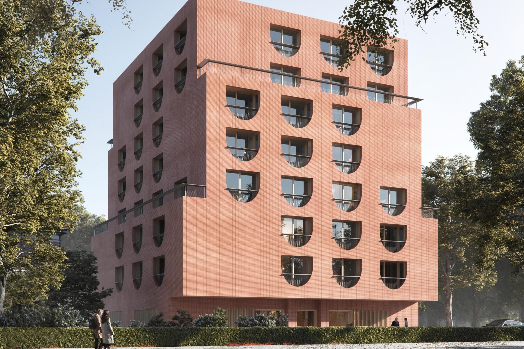 Der Eröffnungstermin des neuen Gästehauses der Universität Hamburg verschiebt sich erneut. Grund hierfür ist ein Wasserchaden. Foto: Buchner Bründler Architekten (bloomimages)