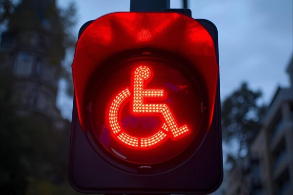 Die SPD-Fraktion setzt sich dafür ein, dass es in Eimsbüttel künftig Ampeln mit Rollstuhlsymbolen gibt. Symbolfoto: Canva (mit KI generiert)