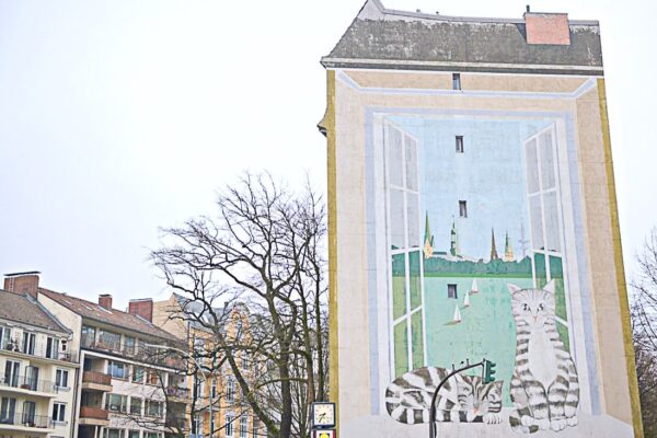 Das Haus in der Oberstraße 2 ist für sein Wandgemälde bekannt. Foto: Tim Eckhardt