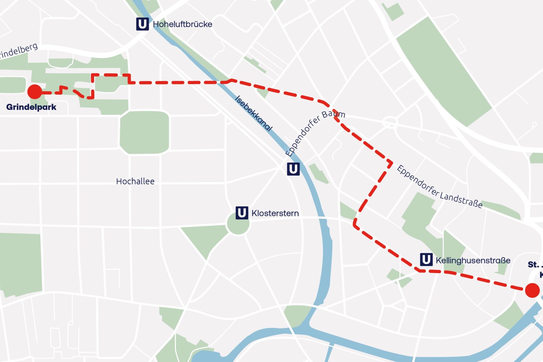 So soll die Spange Grindel-Eppendorf verlaufen. Grafik: Hamburger Energiewerke