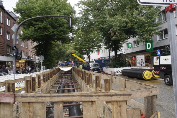 Baustellenabschnitt in der Osterstraße. Foto: Nina Freier