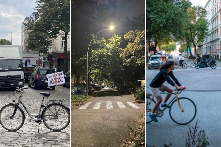 Die Aktivisten haben verschiedene Aktionen in Eimsbüttel durchgeführt. Fotos: Widerstands-Kollektiv