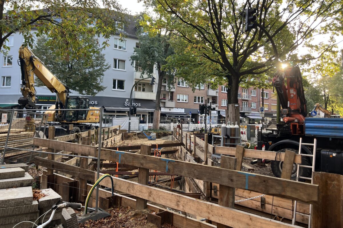 Die Fernwärmebaustelle in der Osterstraße. Foto: Alexis Milne