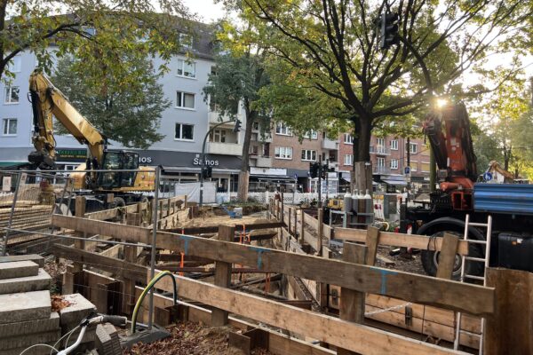 Die Fernwärmebaustelle in der Osterstraße. Foto: Alexis Milne