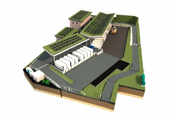 Entwurf neuer Recyclinghof Schnelsen Kulemannstieg. Grafik: Stadtreinigung Hamburg